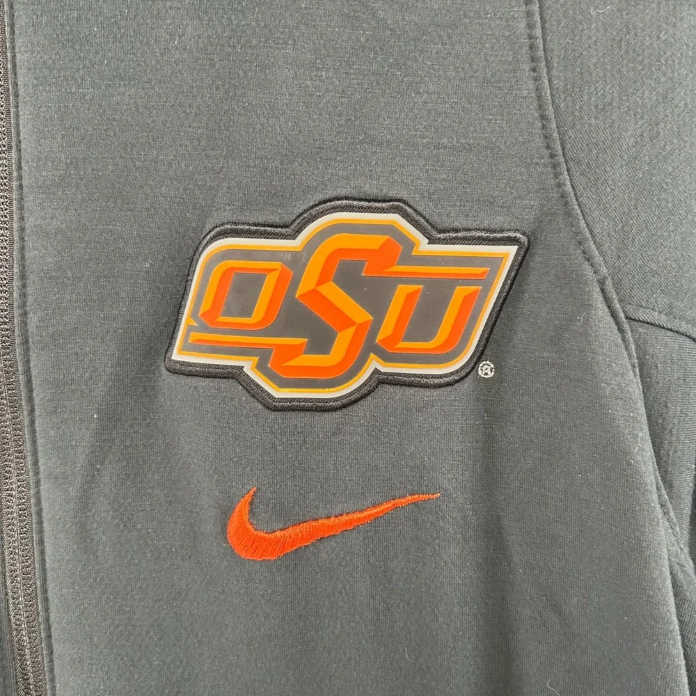 Nike Oklahoma State Cowboys Full Zip Hoodie Mens Medium Black OSU Elite Dri-FIT